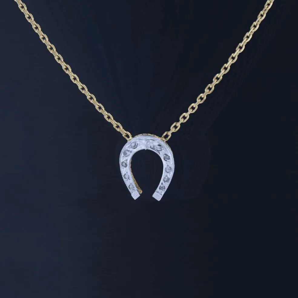 Collier ancien fer à cheval diamants