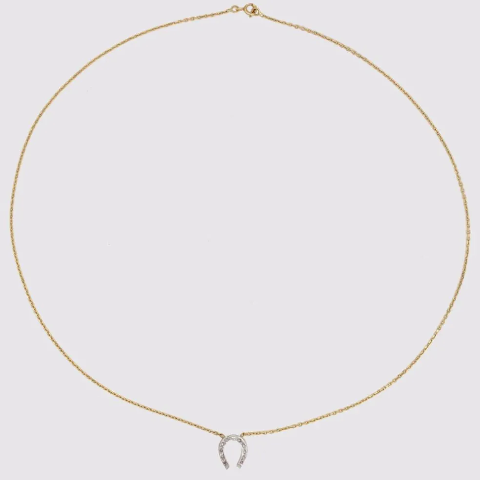 Collier ancien fer à cheval diamants