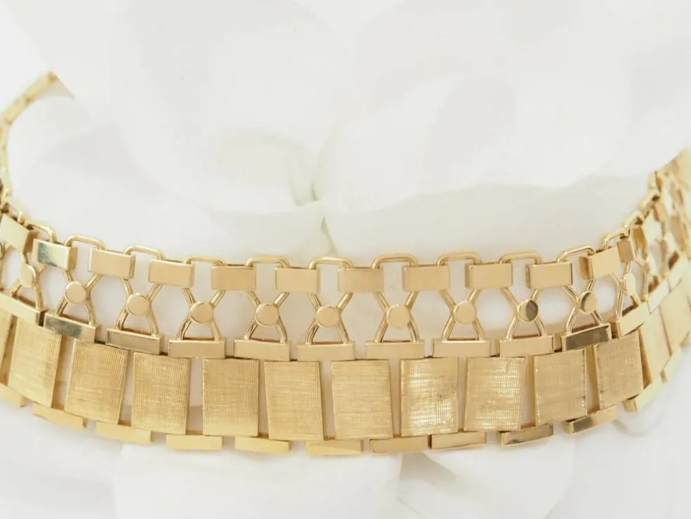 Collier ancien maille plate en or jaune