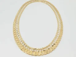 Collier ancien maille plate en or jaune
