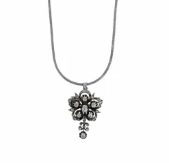 COLLIER ANCIEN OR, ARGENT & DIAMANTS