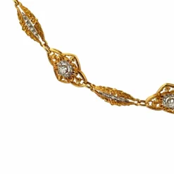 Collier Ancien Or Jaune 18k & Diamants