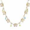 Collier ancien papillons or topazes et péridots