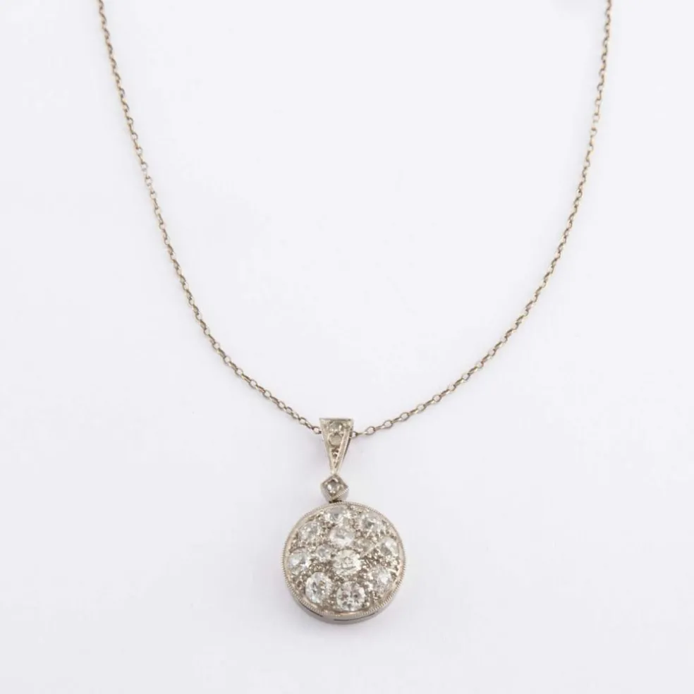 Collier ancien pavage diamants