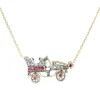 Collier ancien voiture en diamants et rubis