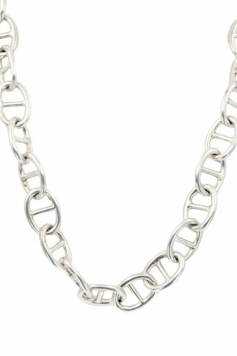 COLLIER ARGENT MAILLE MARINE