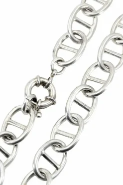 COLLIER ARGENT MAILLE MARINE