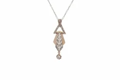 Collier Art Déco diamants en or blanc