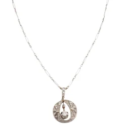 Collier Art Déco en or gris, diamants