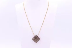 Collier Art Déco en or jaune, argent , perles et diamants
