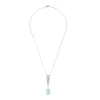 Collier Art Déco Platine Aigue marine