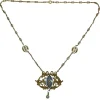 Collier Art Nouveau Diamants Email Perles