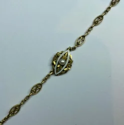 Collier Art Nouveau Diamants Email Perles