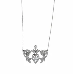 COLLIER ART NOUVEAU PLATINE & DIAMANTS