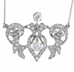 COLLIER ART NOUVEAU PLATINE & DIAMANTS