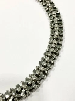 Collier articulé or blanc et diamants 1960