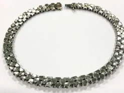 Collier articulé or blanc et diamants 1960