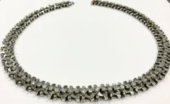 Collier articulé or blanc et diamants 1960
