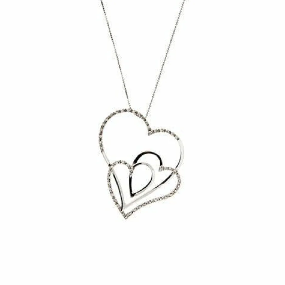 Collier avec coeurs et diamants