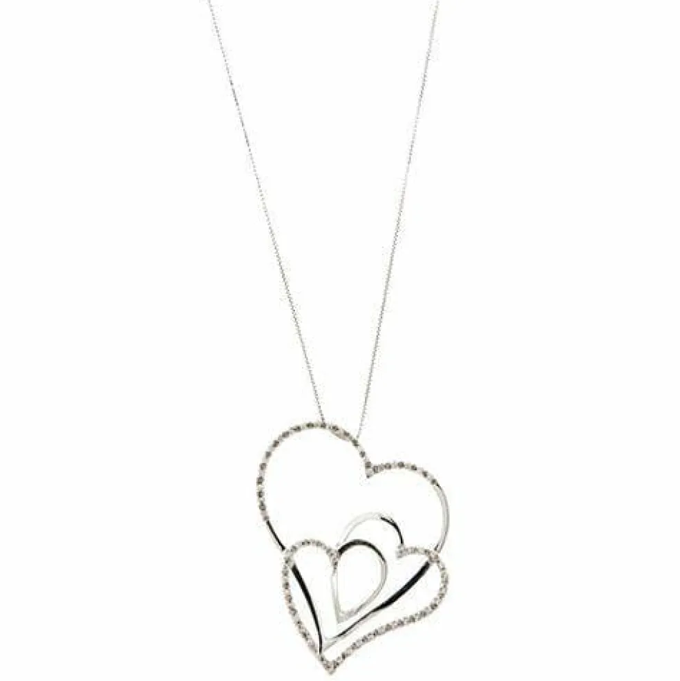 Collier avec coeurs et diamants