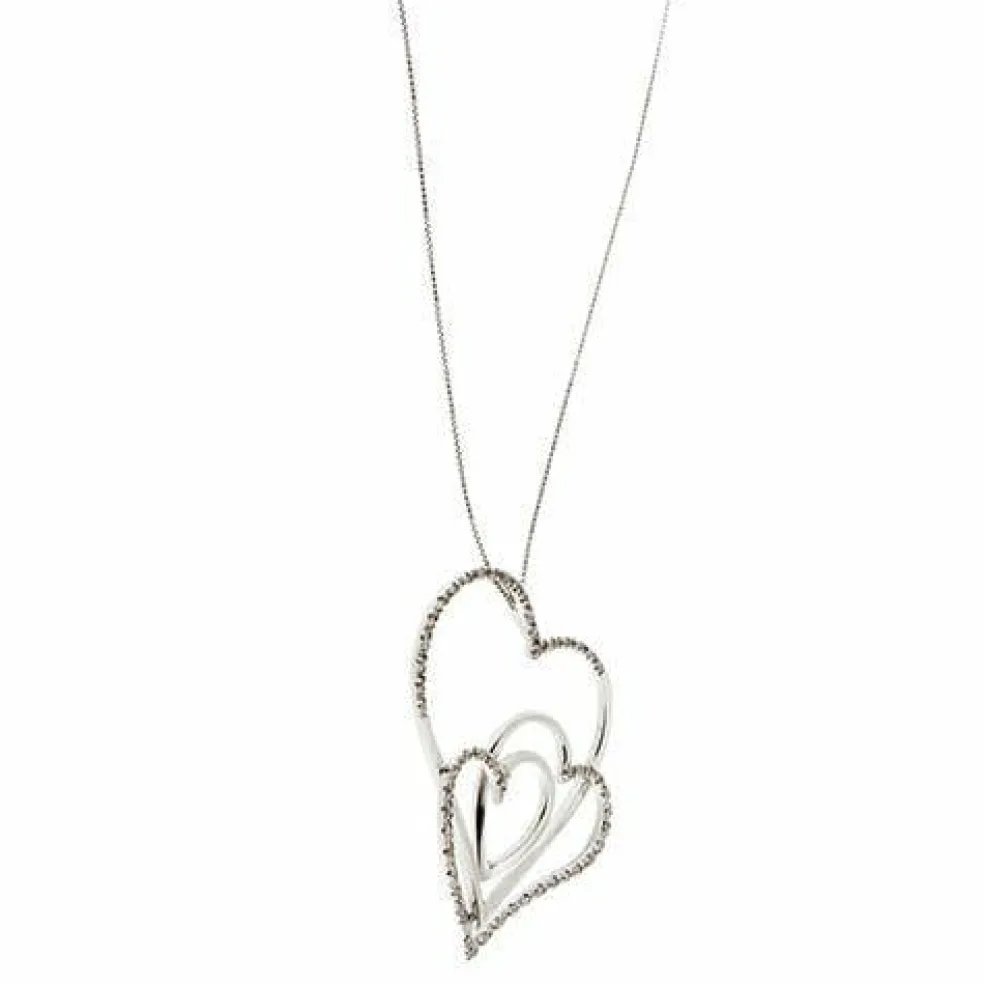 Collier avec coeurs et diamants