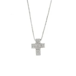 Collier avec croix et diamants