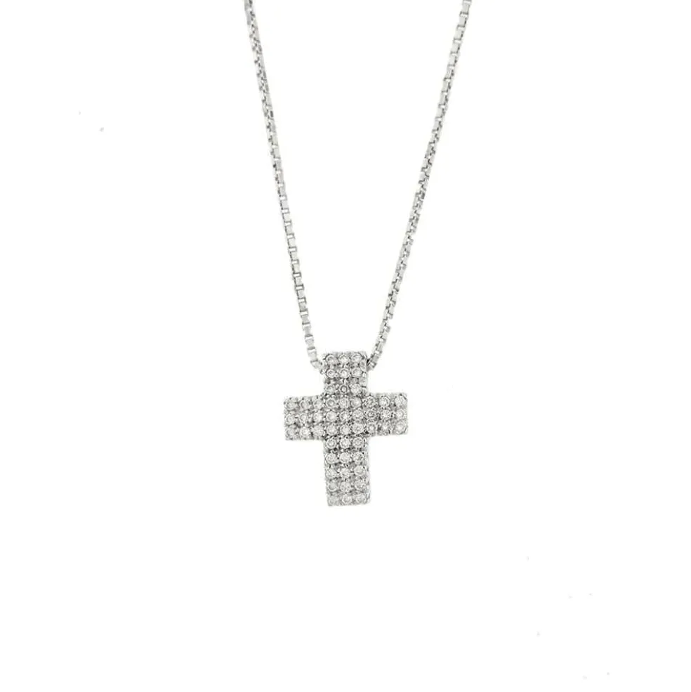 Collier avec croix et diamants