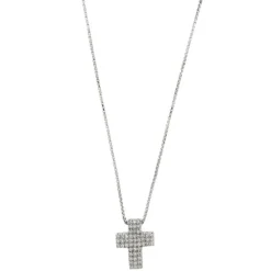 Collier avec croix et diamants