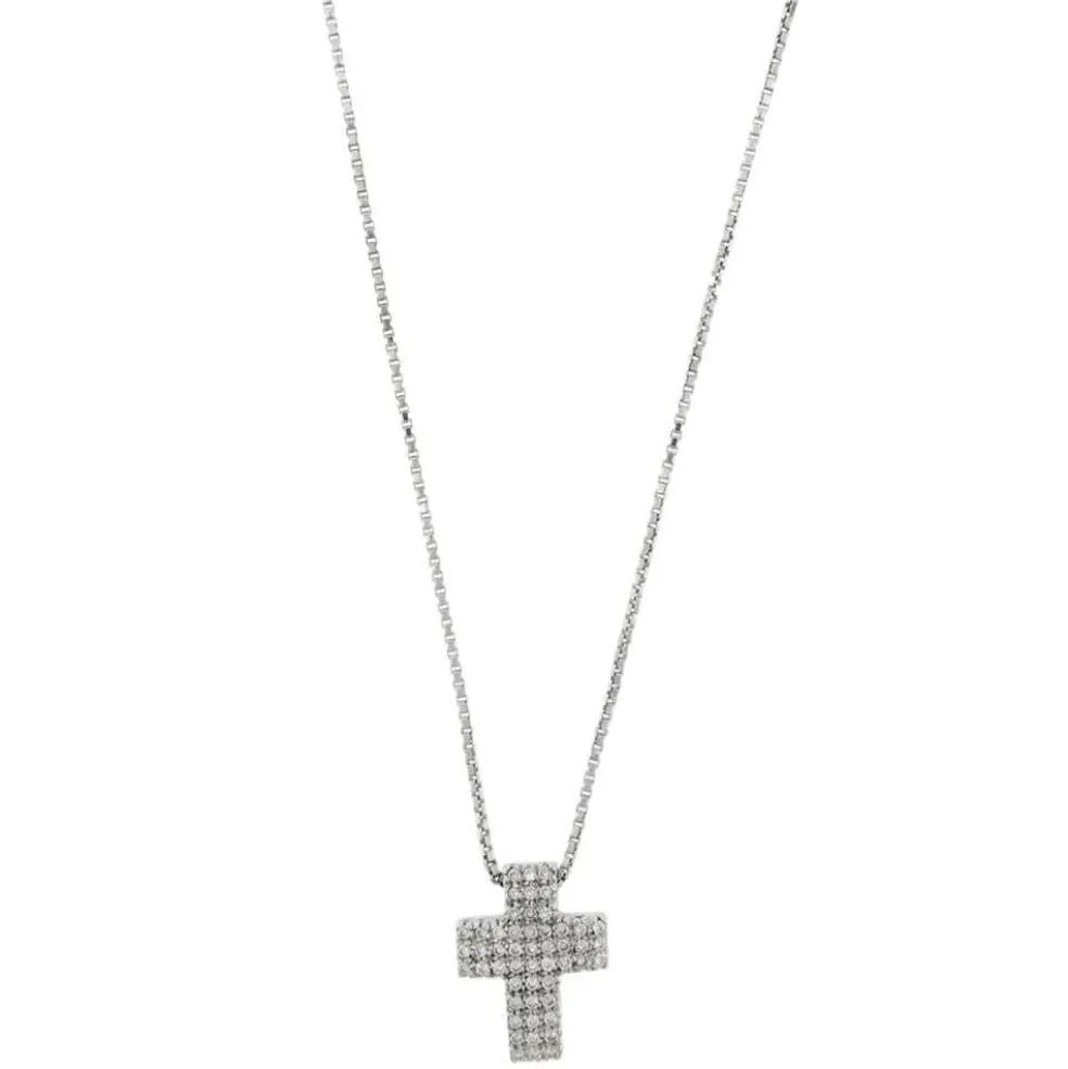 Collier avec croix et diamants
