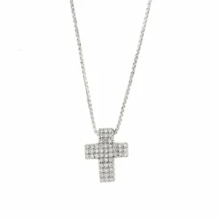 Collier avec croix et diamants