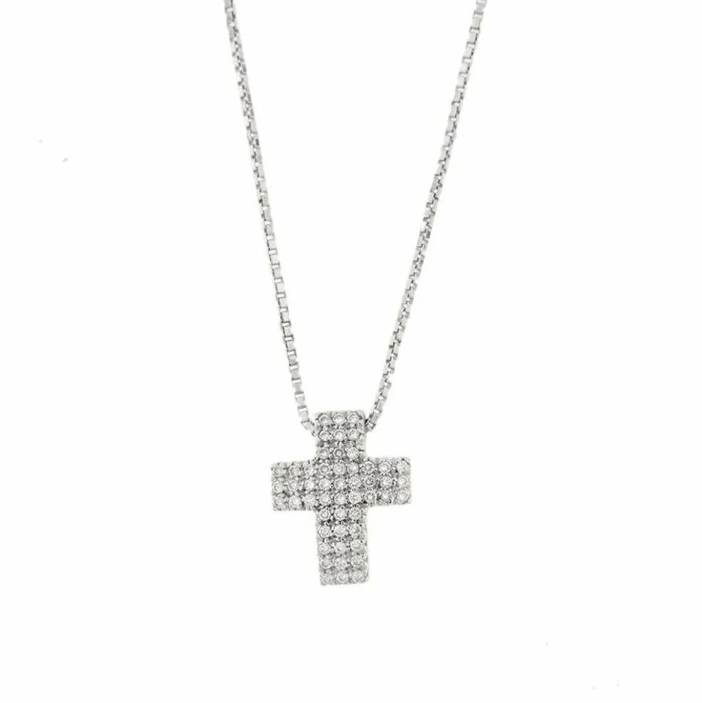 Collier avec croix et diamants