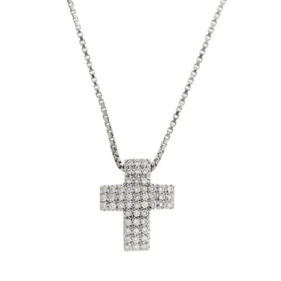 Collier avec croix et diamants
