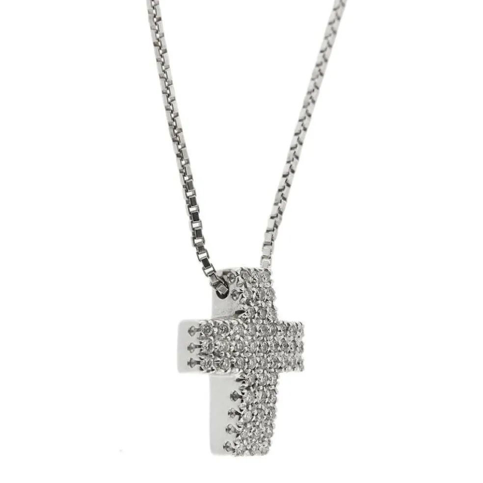 Collier avec croix et diamants
