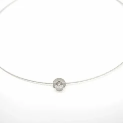 Collier avec diamant solitaire de 0,12 ct