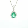 Collier avec émeraude brésilienne et diamants