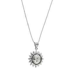 Collier avec pendentif soleil et lune