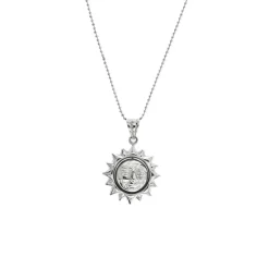 Collier avec pendentif soleil et lune