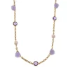Collier avec perles, améthystes et jade lavande