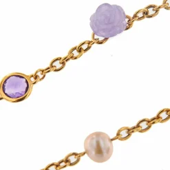 Collier avec perles, améthystes et jade lavande