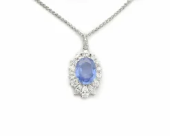Collier avec saphir Ceylan No Heat de 6,80 carats et diamants de 3,10 carats
