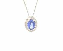 Collier avec saphir et diamants de 0,91 ct