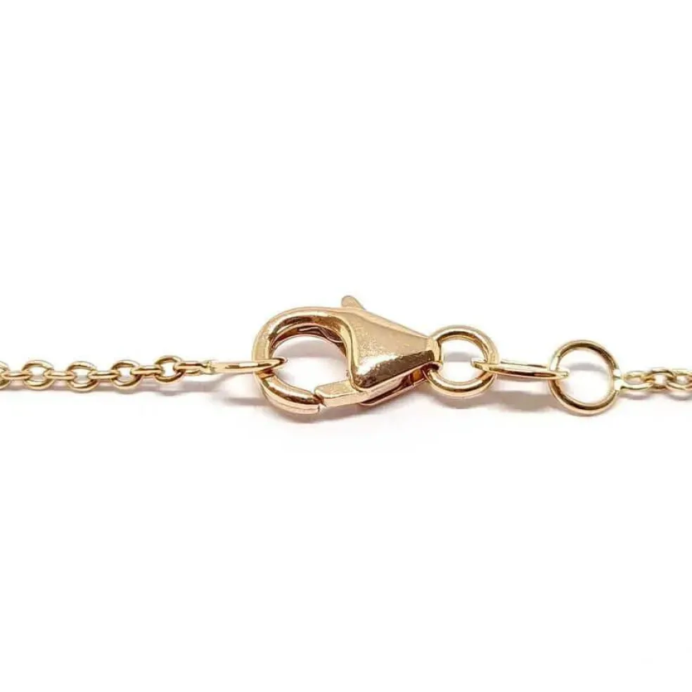 Collier barrette saphirs multicolores diamants or rose