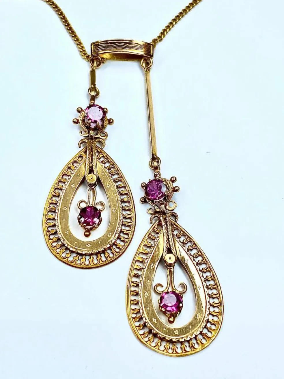 Collier bayadère grenats Epoque fin 19ème