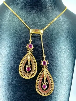 Collier bayadère grenats Epoque fin 19ème
