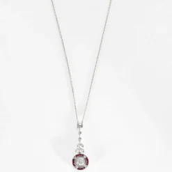 Collier belle époque or blanc diamants