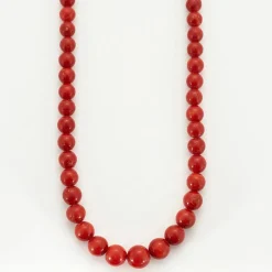 Collier boules de corail rouge