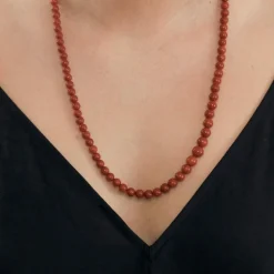 Collier boules de corail rouge