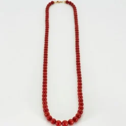 Collier boules de corail rouge