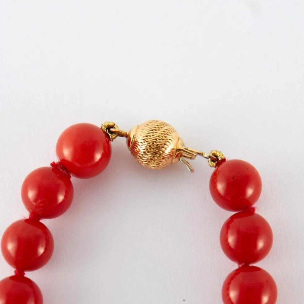 Collier Boules de Corail Or