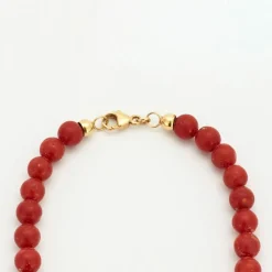Collier boules de corail rouge